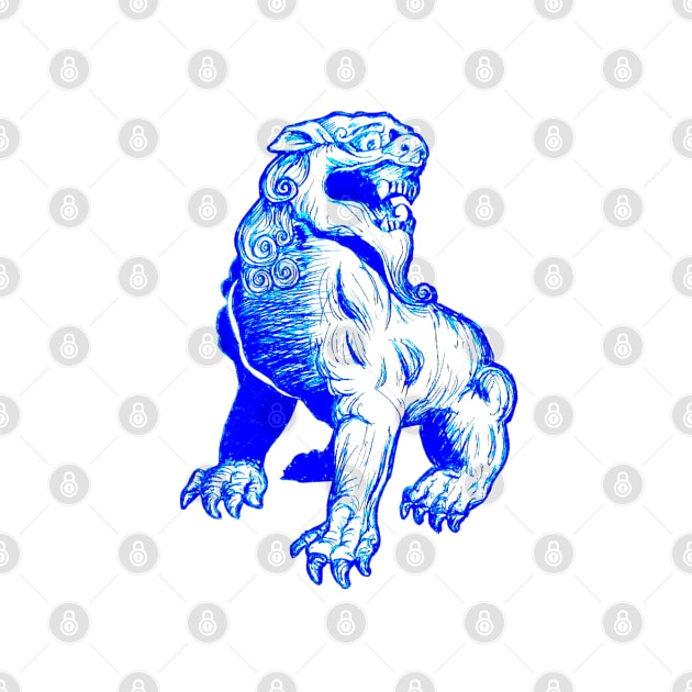 Blue Foo Dog by Art of V. Cook