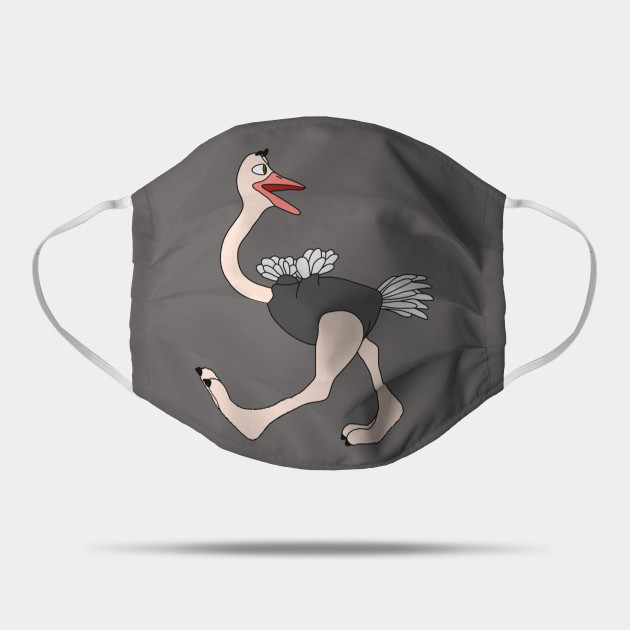 Ostrich Cartoon Ostrich Clipart Ostrich Walking And Looking Ostrich Mask Teepublic