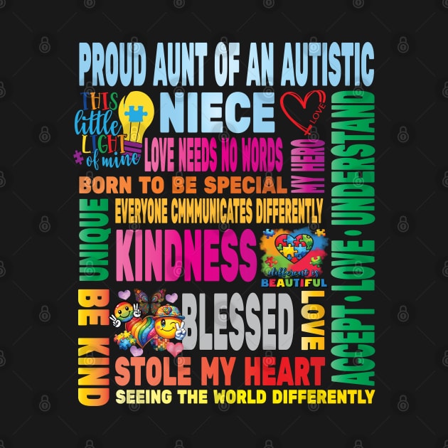 Autism Proud Aunt Niece Love Autistic Kids Autism Awareness Family by Envision Styles