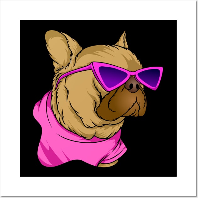 Funny 90s Vibe Pug Wearing Pink Sunglasses Vintage Pug Lover Gift