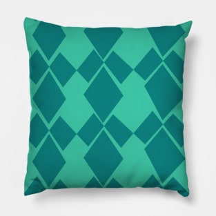 Geometric Diamonds Design (Teal) Pillow