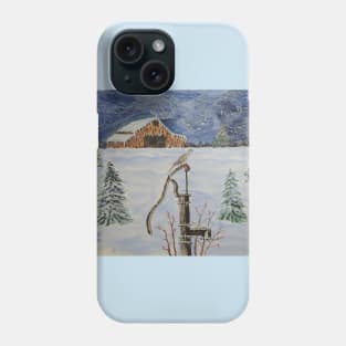 Dove on the pump after the snowstorm Phone Case