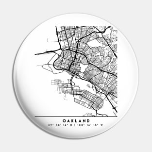 OAKLAND CALIFORNIA BLACK CITY STREET MAP ART Pin