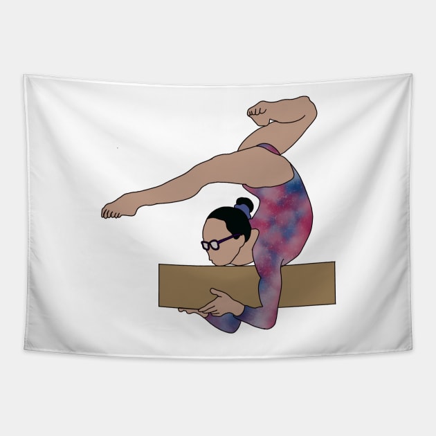 Morgan Hurd Gymnastics Drawing Tapestry by GrellenDraws