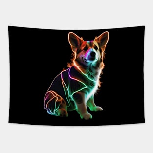 Neon Corgi Tapestry