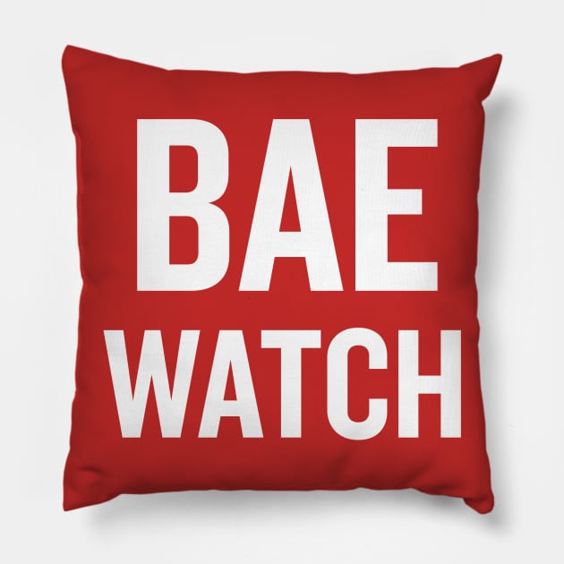 Bae Watch (White) Pillow by sergiovarela