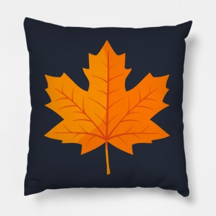 Orange Maple Autumn Leaf Pillow