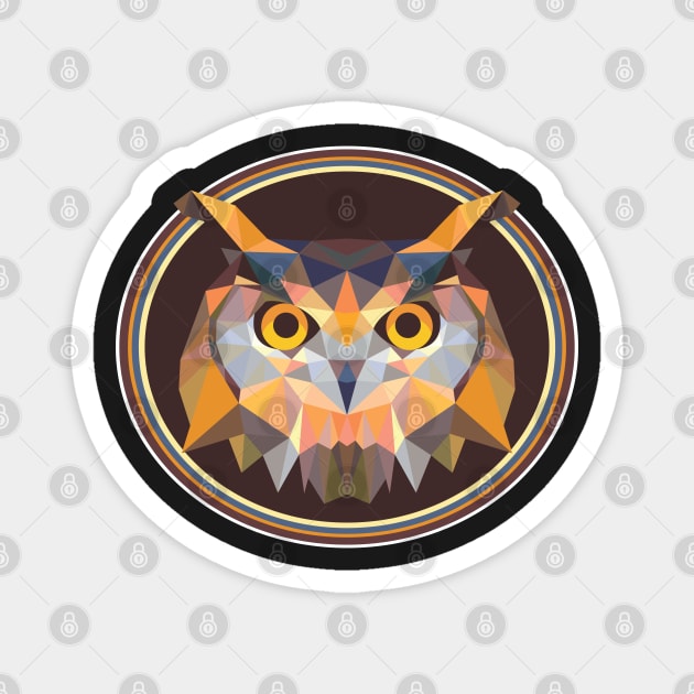 Owl Colorful Pop Art Bird Lovers Geometric Head Magnet by markz66