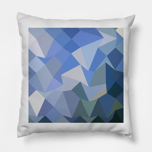 Carolina Blue Abstract Low Polygon Background Pillow by retrovectors