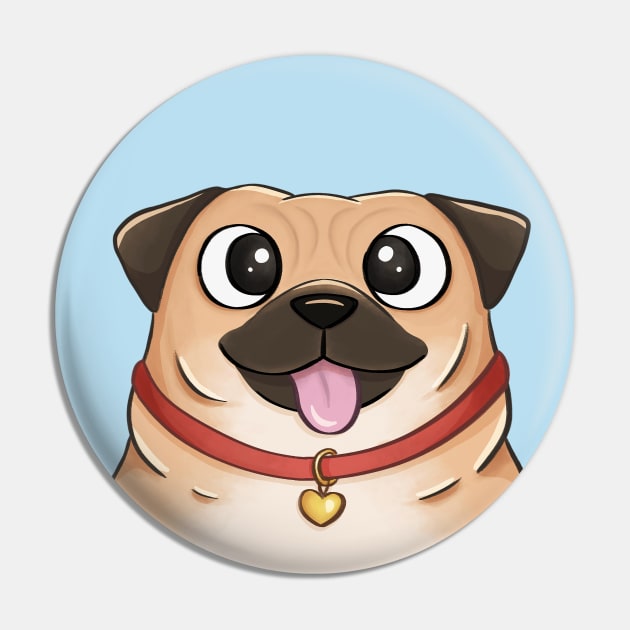 Cute Pug Pin by Meowrye