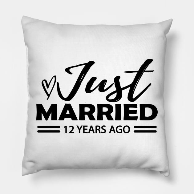 12th Wedding Anniversary - 12 years anniversary Pillow by KC Happy Shop