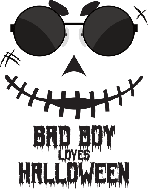 Bad boy loves Halloween - funny saying Kids T-Shirt by Vichallan