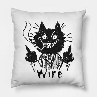 wire  and the bad cat Pillow