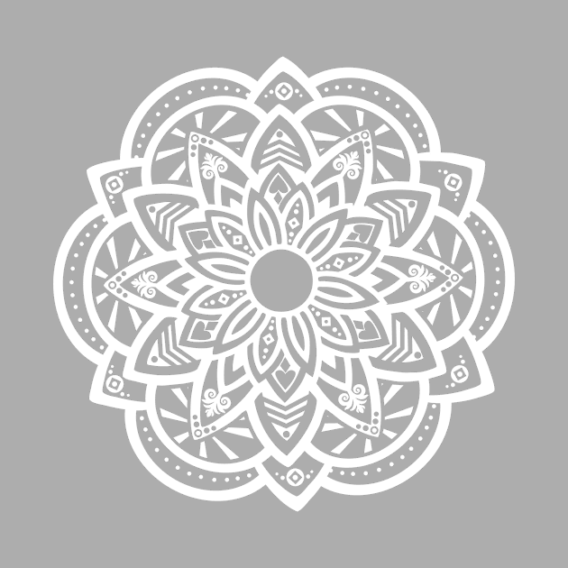 Ornamental Lotus Mandala - white by MellowGroove