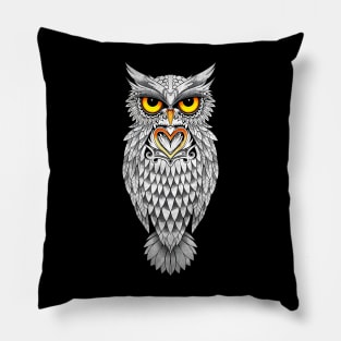 Owl Art Celtic Pillow