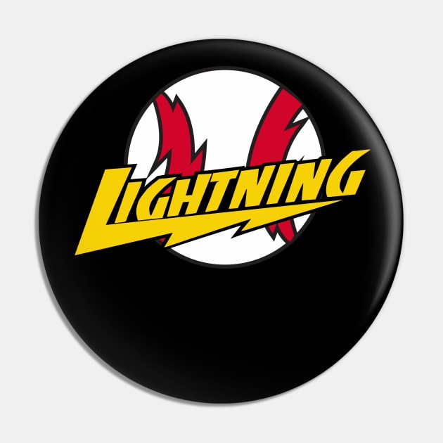 Lightning Baseball Pin by DavesTees