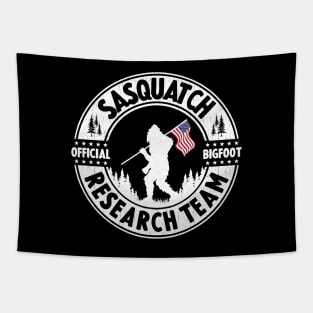 Bigfoot Research Team Sasquatch American Fkag Tapestry