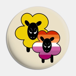 Proud Lesbian Ally Rainbow Sheep Pin