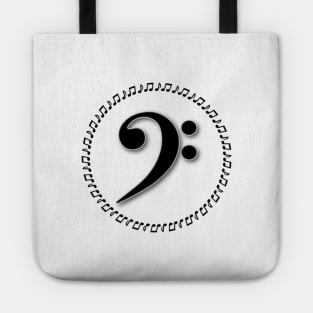 Bass Clef Music Note Design Tote