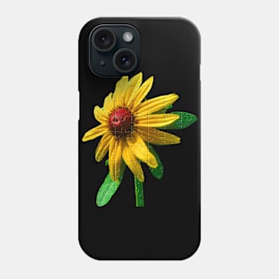 unique flower puzzle, bloom, sunhat flowers, nature Phone Case