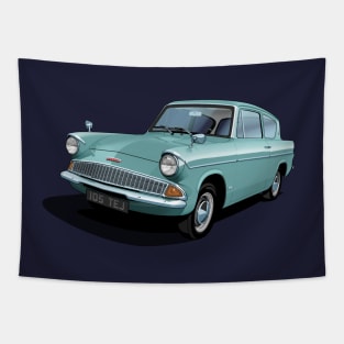 Ford Anglia in seafoam blue Tapestry