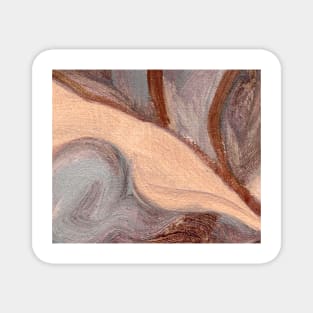 Abstract Oil Painting Purple Taupe Ochre 1c7 Magnet