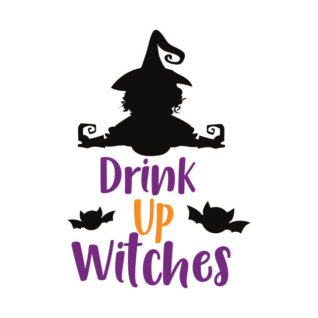 Drink Up Witches, Witch, Bats, Halloween by Jelena Dunčević