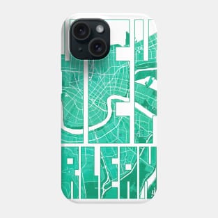 New Orleans, Louisiana, USA City Map Typography - Watercolor Phone Case