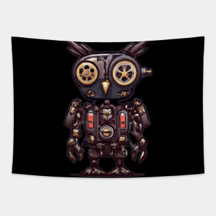 Steampunk owl, fantasy owl, cyborg owl, robot owl Tapestry