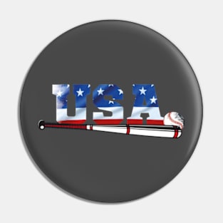 4th of july baseball usa flag Pin