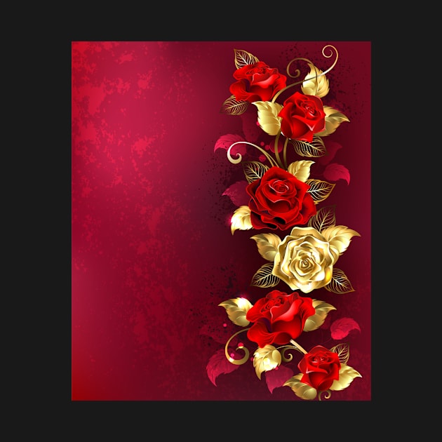 Composition with Red Jewelry Roses by Blackmoon9