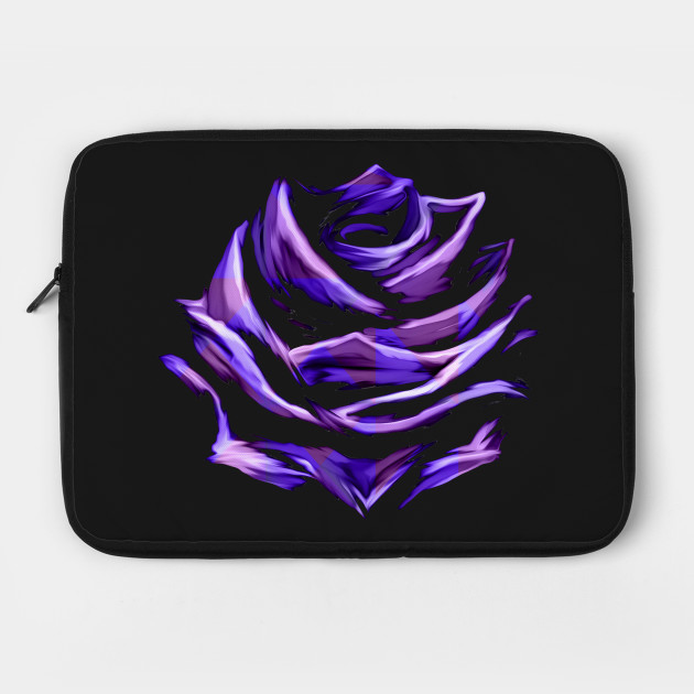 Purple Blue Rose Abstract Art Flower Colorful Brush Painting