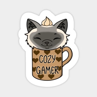 Cozy Cat Cozy Gamer Magnet