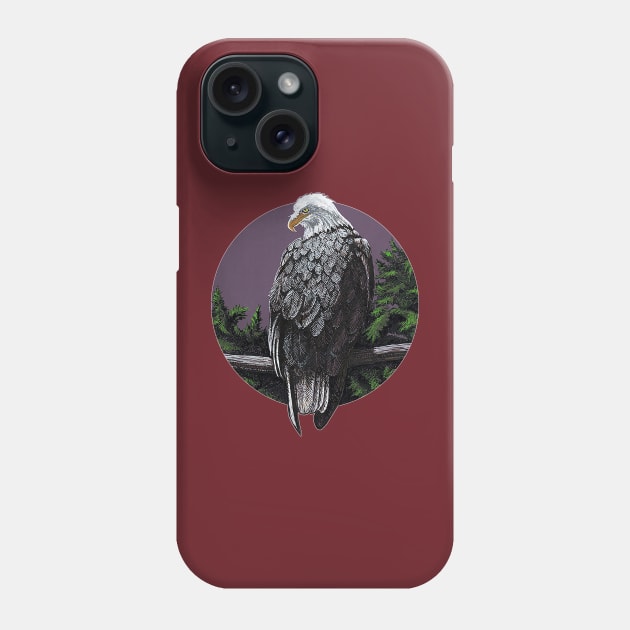 Bald eagle looking over shoulder Phone Case by tsd-fashion