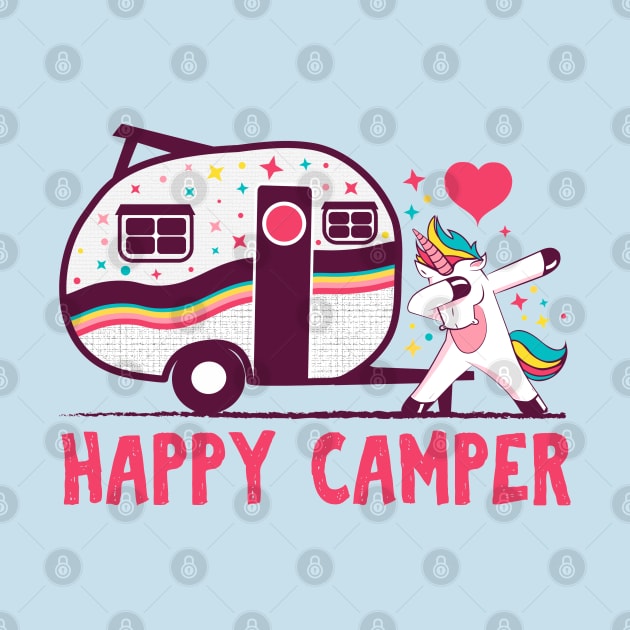 Happy camper camping T-shirt by Tesszero