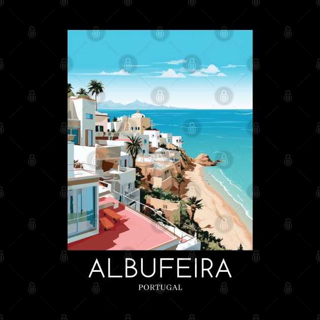 A Pop Art Travel Print of Albufeira - Portugal by Studio Red Koala