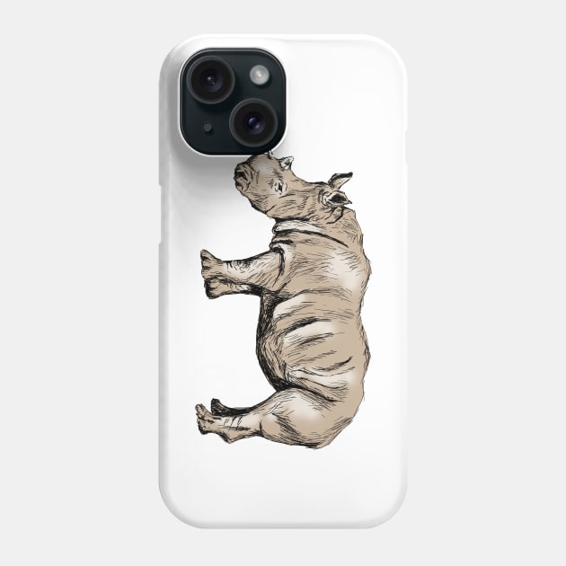 Rhinoceros Print Phone Case by rachelsfinelines