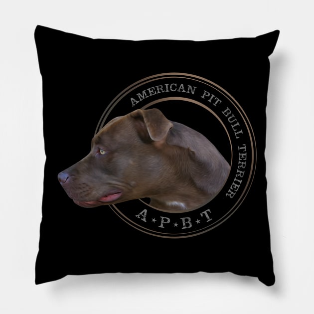 American Pit Bull Terrier - APBT Pillow by Nartissima