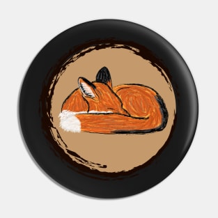 Artwork showing a Sleeping Red Fox II Pin