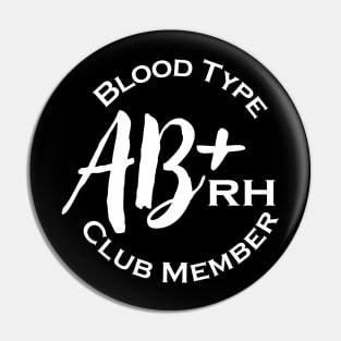 Blood type AB plus club member - Dark Pin