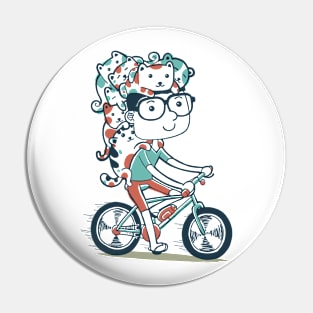 Cycling with Cats Pin