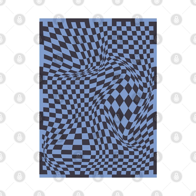 Checkerboard Pattern - Black Blue by Colorable