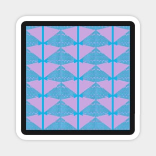 Blue Tie on Pink. Geometric design blue bow-tie on pink with a blue background. Magnet