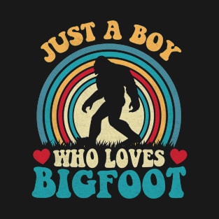 Just A Boy Who Loves Bigfoot Funny T-Shirt