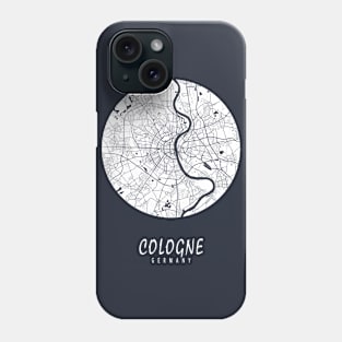 Cologne, Germany City Map - Full Moon Phone Case