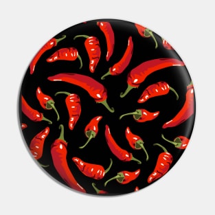 Chili peppers on black Pin