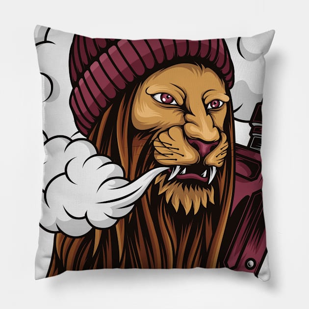 Vapelife of slang lion Pillow by JagatKreasi