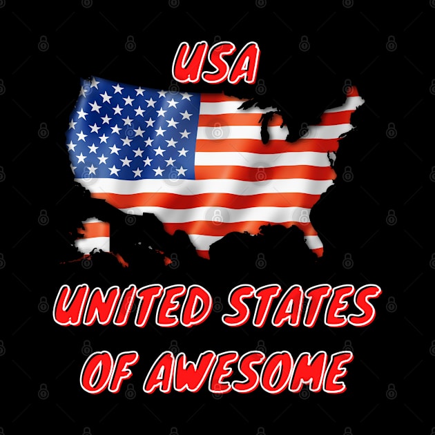 United States of Awesome 4th of July Flag by Think Sarcasm Store