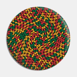 Twisted Metaballs Pattern (Rasta Colours) Pin