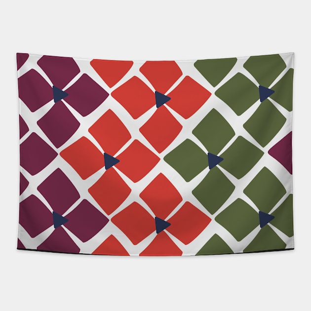 Bright and zingy floral zig zag Tapestry by FrancesPoff